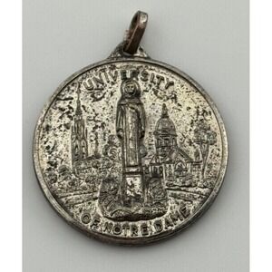 Vintage University of Notre Dame Religious Medal Pendant Jesus Mary Joseph Italy